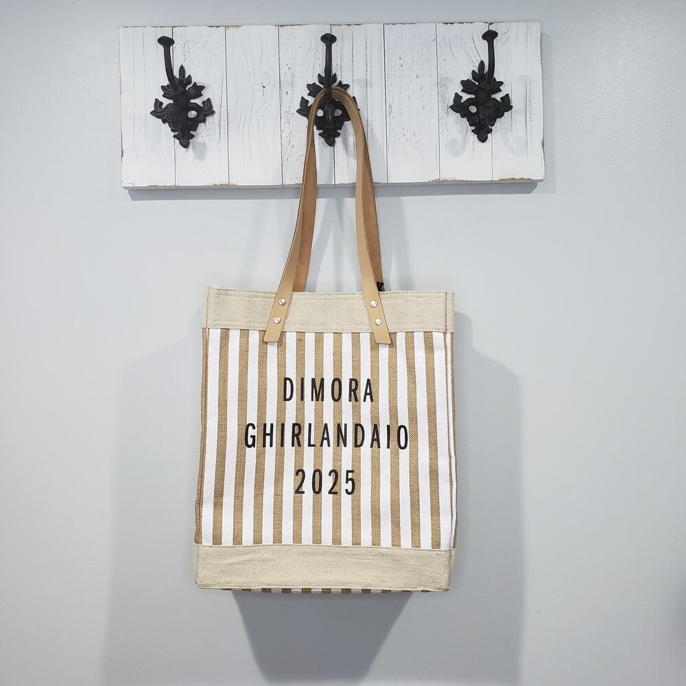 Apolis Market Tote Bag NWT Dimora Ghirlandaio 2025 Tuscany Custom Stripe